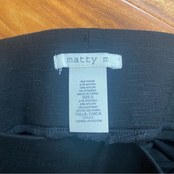 Matty M Women's Black Midrise Pull On Stretch Skinny Leggings Size Small Casual - Picture 10 of 15